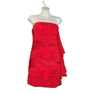 XOXO Womens Medium Strapless Mini Dress Bodycon Event Romantic Feminine Holiday